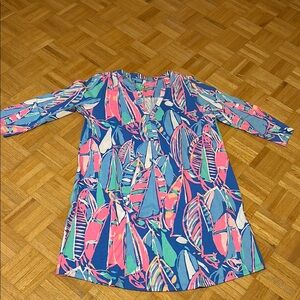 Lily Pulitzer Colorful Leaf Print Dress
